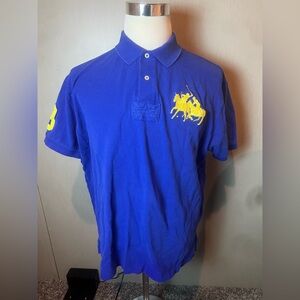 Polo Ralph Lauren Blue Shirt with Yellow Logo